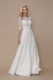 half-sleeves-lace-beach-bridal-dress-with-chiffon-skirt
