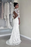 half-sleeves-lace-bride-dresses-vestido-de-noiva-de-renda