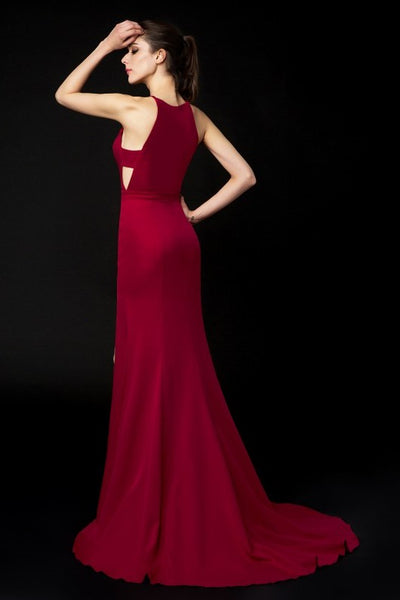 halter-neckline-burgundy-evening-dresses-side-slit-1
