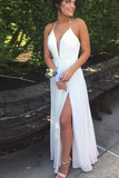halter-plunging-v-neckline-chiffon-white-prom-gown-with-side-slit