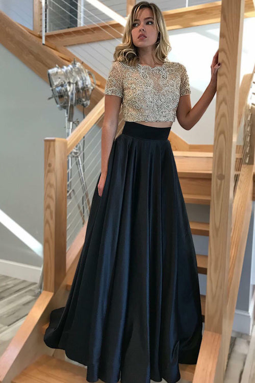 heavy-beading-short-sleeves-prom-dresses-two-piece
