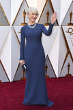 helen-mirren-blue-long-sleeves-simple-celebrity-evening-dress-3