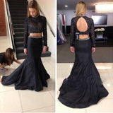 high-neck-beaded-black-long-sleeves-prom-dress-two-piece