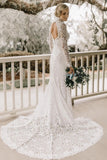 high-neck-sheath-lace-wedding-dresses-long-sleeves-1