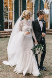 high-neck-sheath-lace-wedding-dresses-long-sleeves