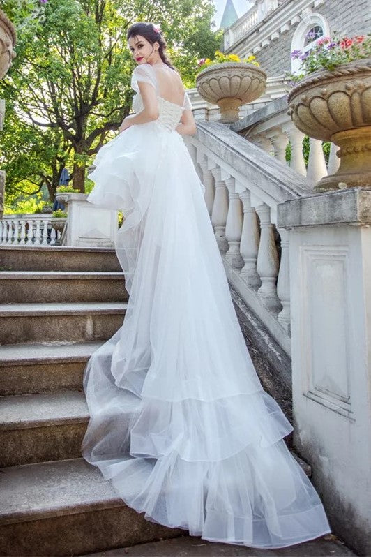 horsehair-trim-hi-lo-wedding-dresses-with-tulle-wrapped-sleeves-1