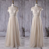 Cream Lace and Tulle Bridesmaid Gowns with Off-the-shoulder