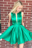 illusion-insert-short-green-homecoming-dress-simple