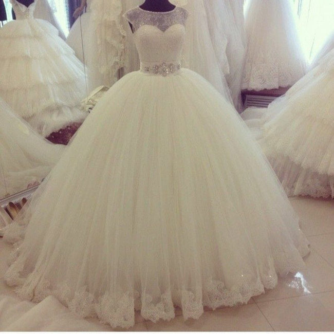 illusion-lace-ball-gown-wedding-dress-ivory-tulle-skirt-1