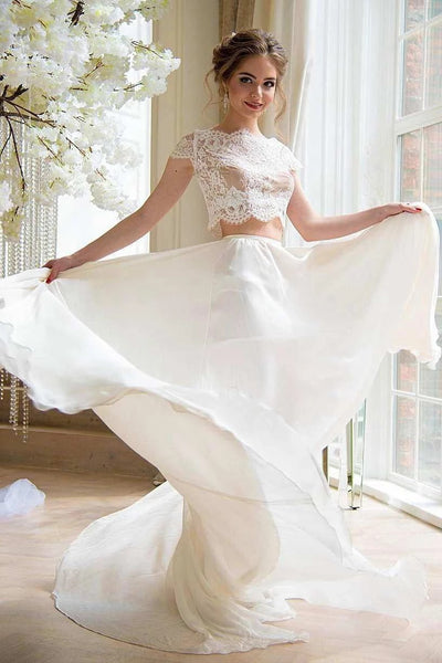 ivory-lace-two-piece-wedding-dresses-boho-style-2
