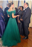 Kate Middleton Wearing Dress for Prom Green Tulle Skirt