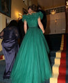 Kate Middleton Wearing Dress for Prom Green Tulle Skirt