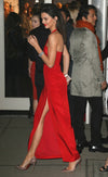 Kendall Jenner Asymmetric One Shoulder Red Carpet Dresses with Slit Side
