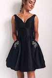 knee-length-black-homecoming-gown-dress-with-rhinestones-pockets
