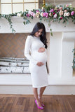 knee-length-long-sleeves-white-cocktail-dress-for-pregnant-women