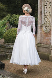 lace-34-sleeves-tea-length-wedding-dresses-with-chiffon-skirt-1