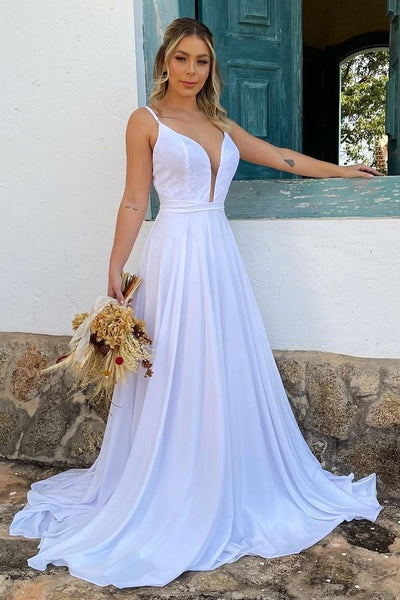 lace-chiffon-white-beach-bridal-gown-for-2022-summer-wedding