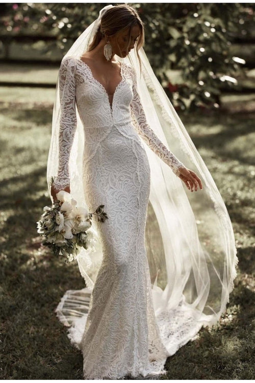 lace-column-wedding-dress-with-long-sleeves-and-v-neckline