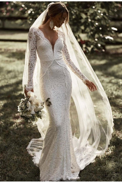 lace-column-wedding-dress-with-long-sleeves-and-v-neckline