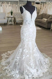 lace-floral-wedding-gown-with-plunging-neckline