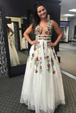 lace-flower-embroidery-wedding-dresses-2020-v-neckline-vestido-de-novia