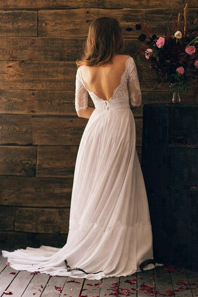 lace-long-sleeves-chiffon-boho-wedding-gowns-backless-1