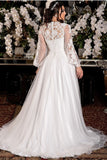 lace-neckline-tulle-bridal-dress-with-sheer-sleeves-1