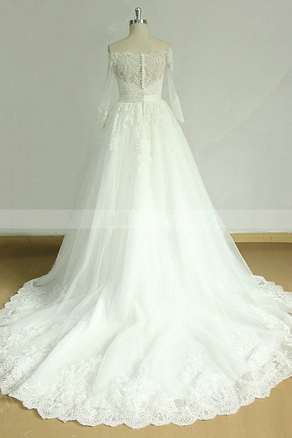 lace-off-the-shoulder-bridal-dress-with-sleeve-1