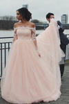 lace-off-the-shoulder-pink-wedding-gown-long-sleeves