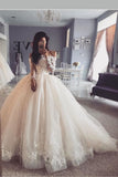 lace-off-the-shoulder-sleeves-wedding-gown-tulle-skirt