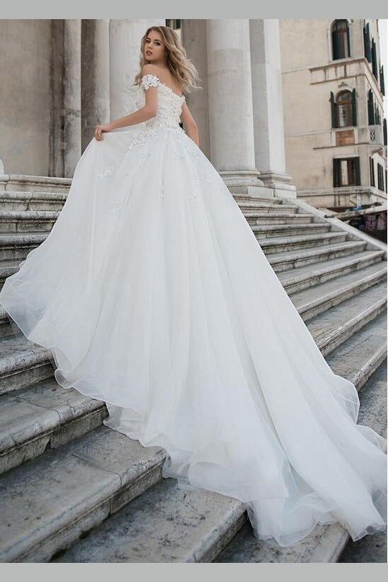 lace-off-the-shoulder-wedding-dress-ball-gown-with-bandage-bodice-1