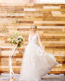 lace-pearls-sleeveless-floral-wedding-dresses-with-v-neckline-2