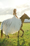 Lace Spring Bridal Dresses with Decorated Tulle Skirt