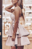 lace-strapless-champagne-homecoming-dresses-with-satin-layers-skirt
