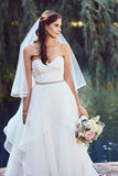 lace-sweetheart-organza-wedding-dresses-with-beaded-waistband