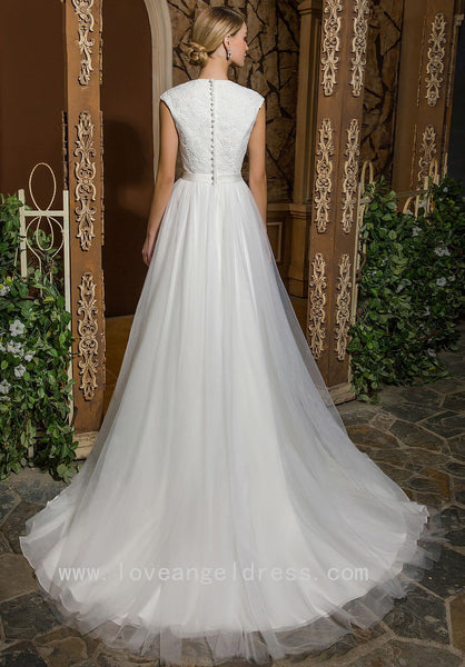lace-v-neckline-modest-a-line-wedding-dress-with-stones-belt-1