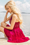 lace-v-neckline-short-fuchsia-party-dresses-with-ribbon-sash-1