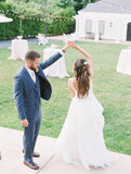 lace-v-neckline-tulle-wedding-dresses-boho-style-2