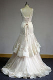 lace-v-neckline-wedding-dress-with-two-layers-tulle-skirt-1