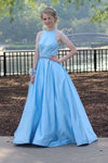 light-blue-satin-a-line-evening-dresses-with-beaded-belt-sash