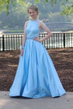 light-blue-satin-a-line-evening-dresses-with-beaded-belt-sash