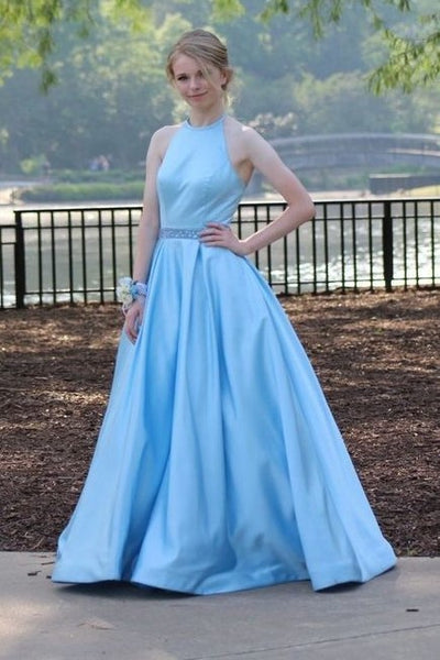 light-blue-satin-a-line-evening-dresses-with-beaded-belt-sash