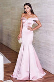 light-pink-mermaid-evening-dress-with-pleated-off-the-shoulder