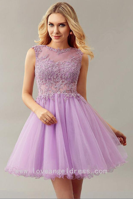 One-shoulder Pink Tulle Cocktail Dresses with Layers Skirt