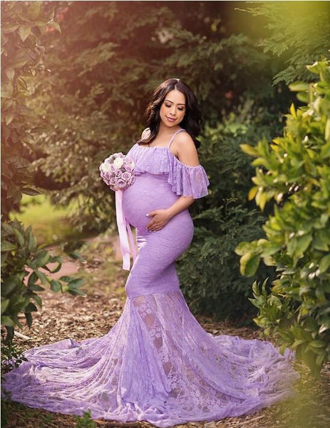 lilac-lace-pregnant-woman-prom-dresses-with-spaghetti-straps-2