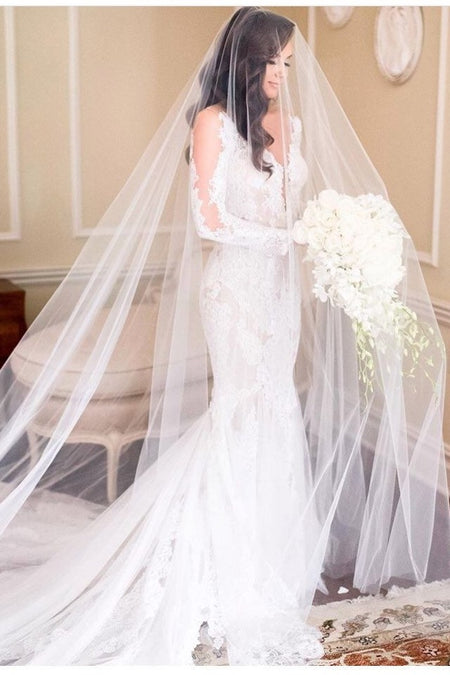 Mantilla Lace Wedding Veil Cathedral Length