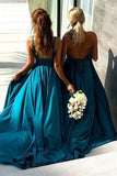 Long Boho Style Bridesmaid Gown Teal Blue Party Dress loveangeldress Long Boho Style Bridesmaid Gown Teal Blue Party Dress loveangeldress