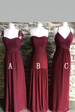 long-chiffon-burgundy-wedding-guests-dresses-mismatched-styles
