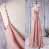 long-chiffon-coral-bridesmaid-dresses-with-draped-neckline-2