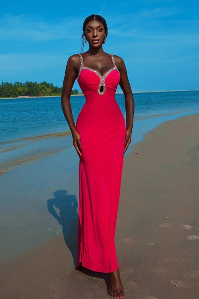 long-hot-pink-prom-dress-with-beaded-straps